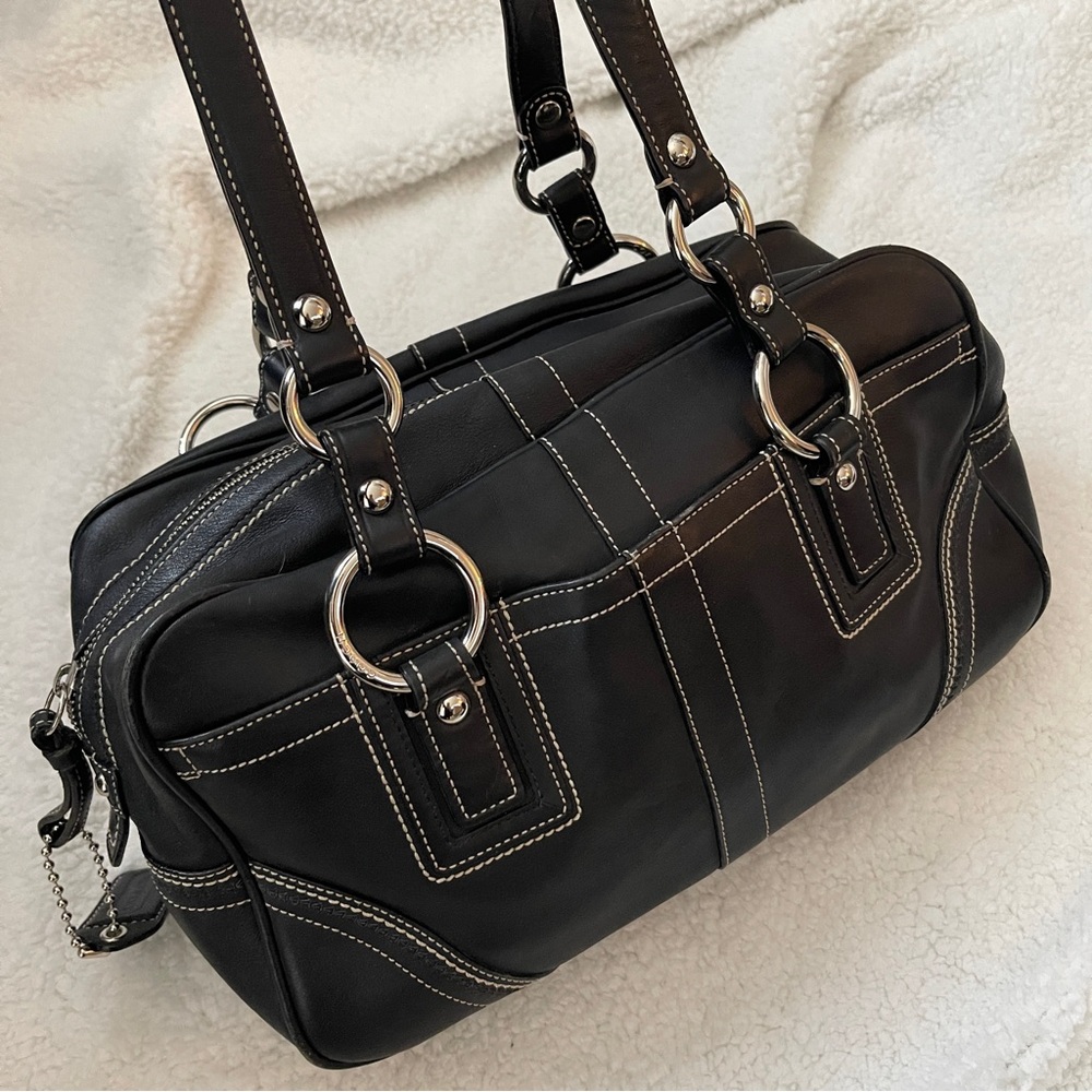 COACH Black Leather Shoulder Satchel Bag (AMAZING CONDITION like new!